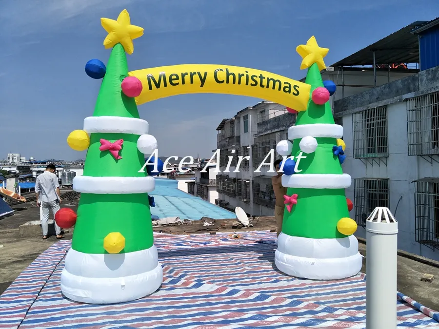 Bellissimo arco gonfiabile albero di Natale largo 4 metri decorazioni natalizie o ingresso in negozio