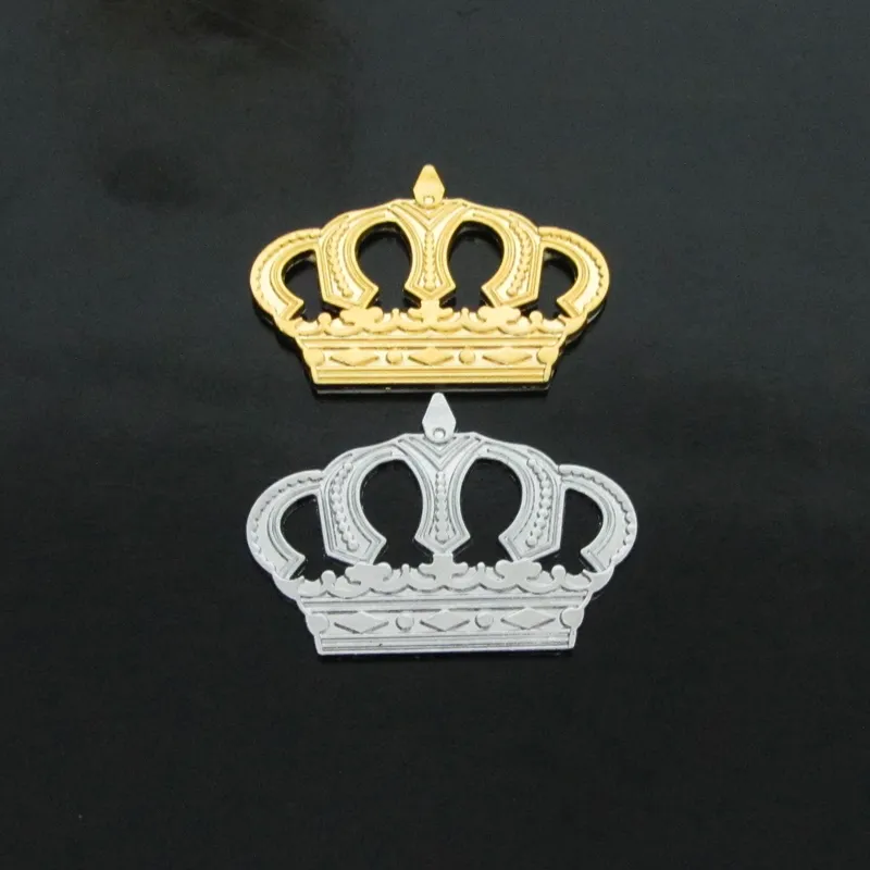 2pieces Metal kaliteli Araba taç desen amblem rozet gümüş / altın tüm otomobil üreticileri DIY dekorasyon için 5.5cm veya 3.5cm boyutları
