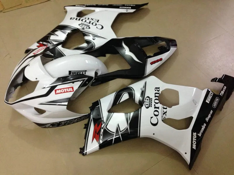 Molde de injeção de venda quente kit de carenagem para Suzuki GSXR1000 03 04 branco preto carenagem conjunto GSXR1000 2003 2004 OT18