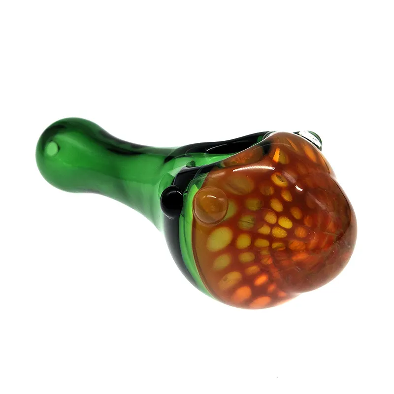 Pipe cuillère en verre vert vif de 4,5 pouces : pipe à main unique pour le plaisir de fumer