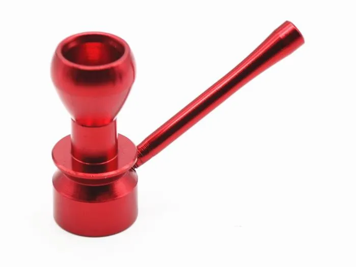 Partihandel ny tekanna form metall mini pipe cigaretthållare kreativt filter tobak rör glas rökrör metall aluminium, färg rando