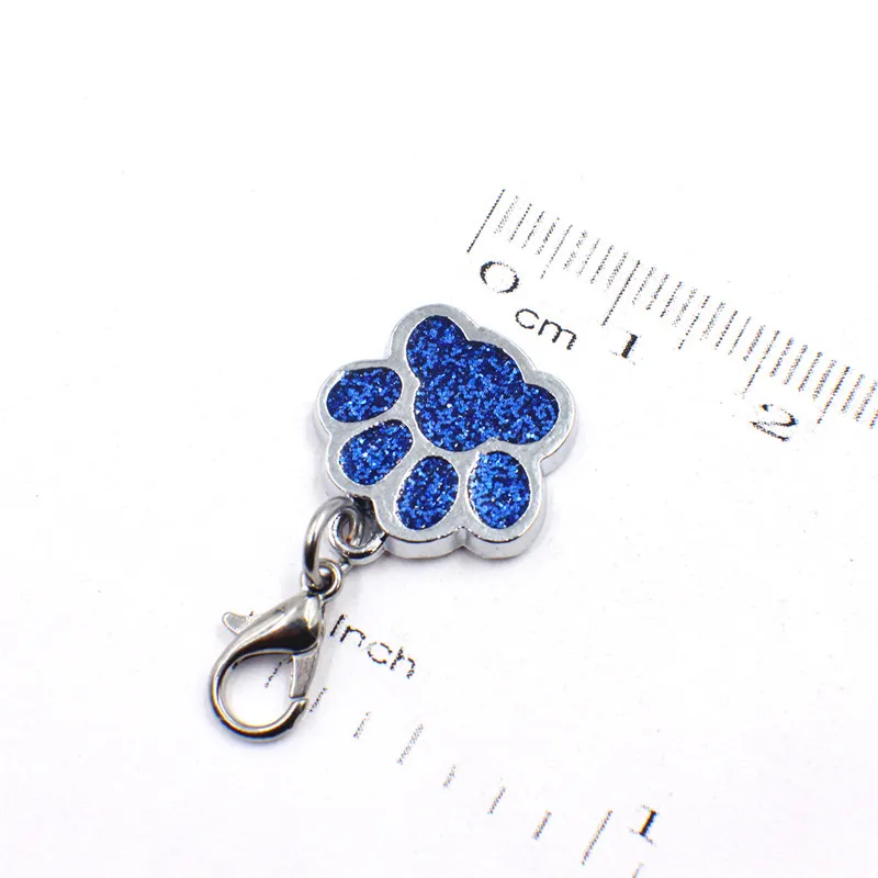 50st HC3581 BLING ENAMEL CAT DOGBEAR PAW PRINTS MED Roterande hummerlås Dangle Charms Key Chain Keyrings Bag smycken tillverkning7049994