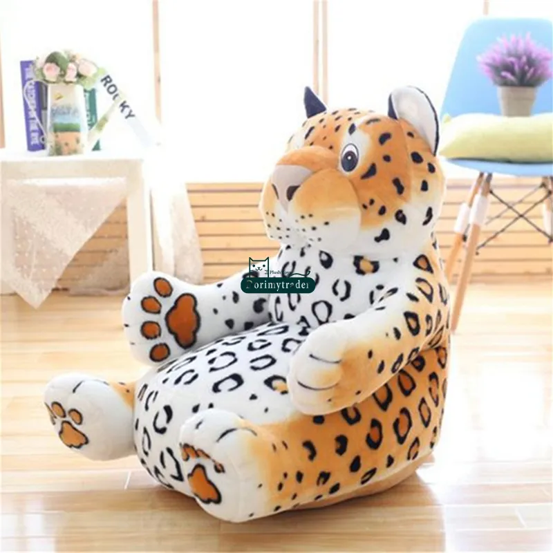 Dorimytrader Lovely Cartoon Duck Tiger Plush Kids Chair Cushion Soft Fylld Anime Mini Sofa Animal Doll Toy Baby Gift 60cm x 60cm dy61705