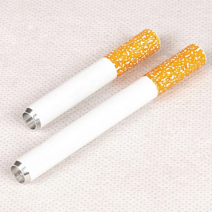 Sigara Şekli Sigara Borular Alüminyum Alaşımlı Metal Borular 100 adet/kutu 78mm 55mm Uzunluk Bir Hitter Tütün Borular Sigara Için