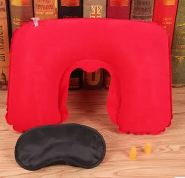 Travel Kit Set 3-In-1 Neck Air Pillow + Ear Plug + Eye Mask