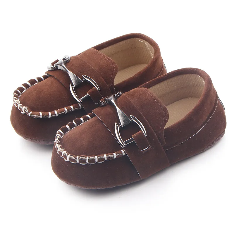 Baby Leather Moccasins Soft First Walk Shoes for Newborns and Infants 0 18Months Black