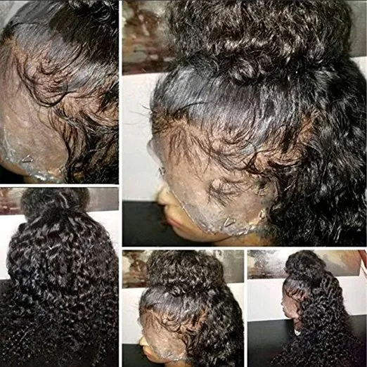 360 Koronkowa Peruka Frontal Pre-Zieszana linia włosów 130% Gęstość HD Human Hair Curly Peruka do czarnych kobiet 14 cali Diva1