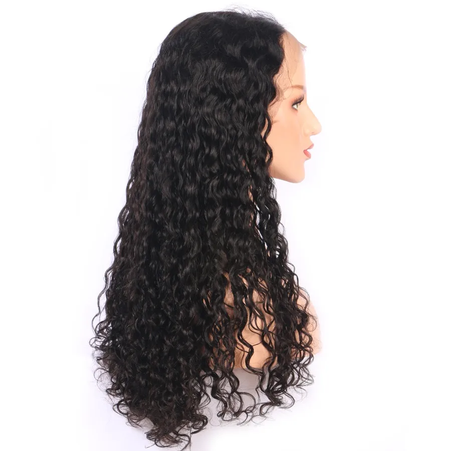 Lace Front Perücken Water Wave Full Lace Perücken mit Baby Hair Bleach Knoten Unverarbeitet für schwarze Frau brasilianischen natürlichen Haaransatz von Qtfn