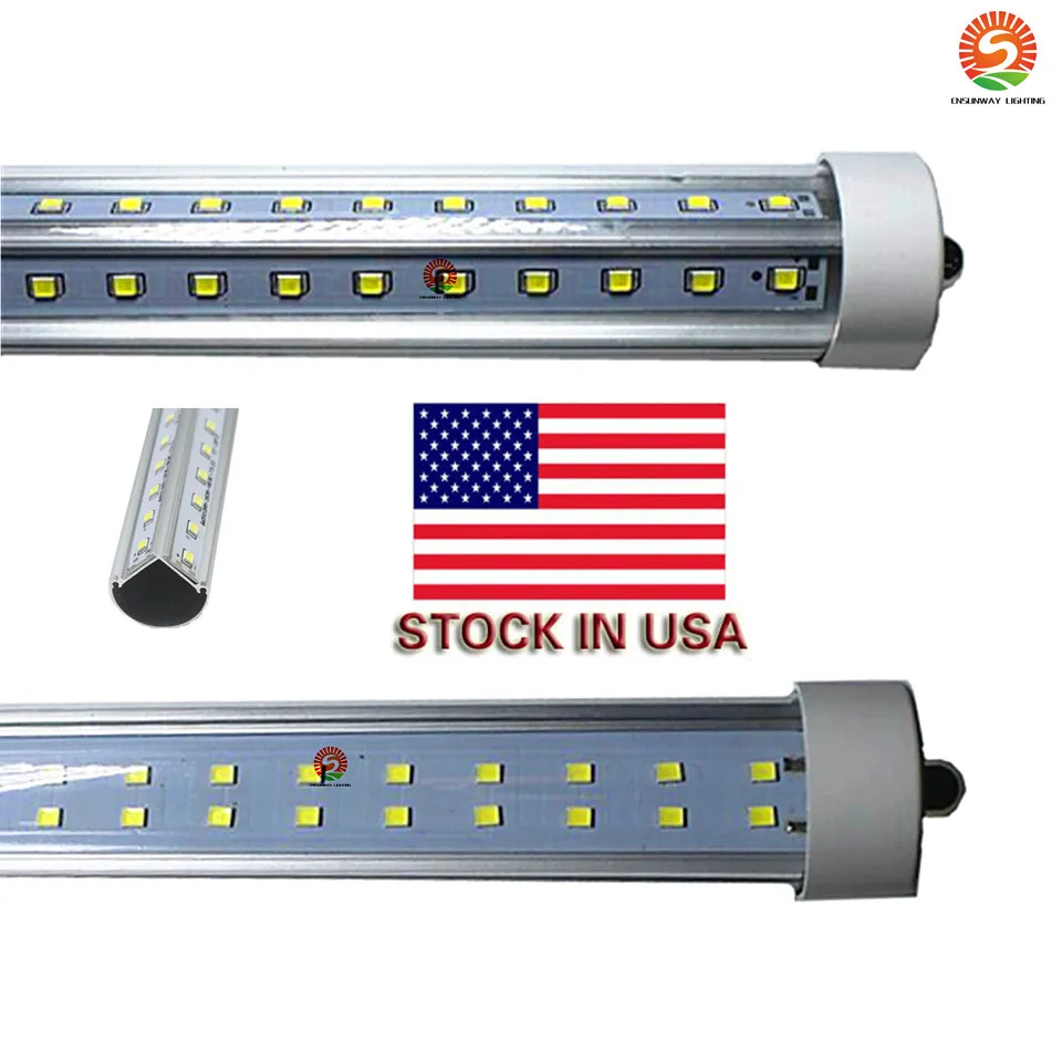 8ft v shaped single pin fa8 led tube 72W Double Sides smd 2835 Led Light Tubes 8ft led AC 85-265V UL DLC