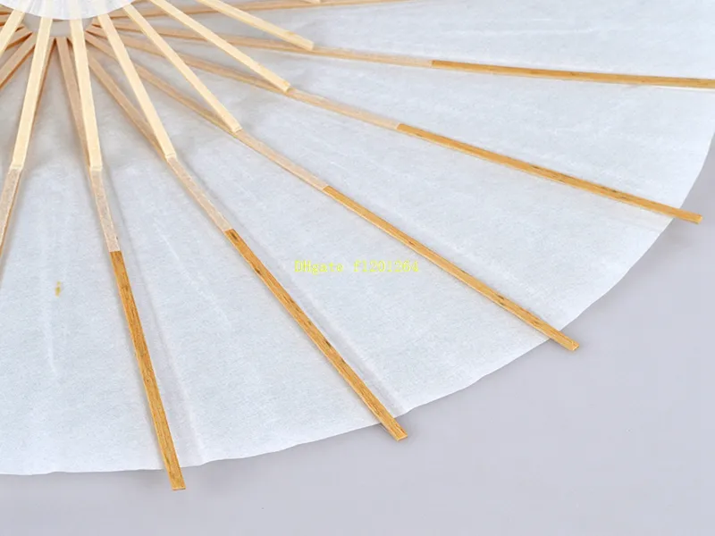 lot 20cm30cm40cm60cm diameter wooden Wedding Umbrella Parasol White Paper Long Handle Wedding Bridal Favor Parasol8135232