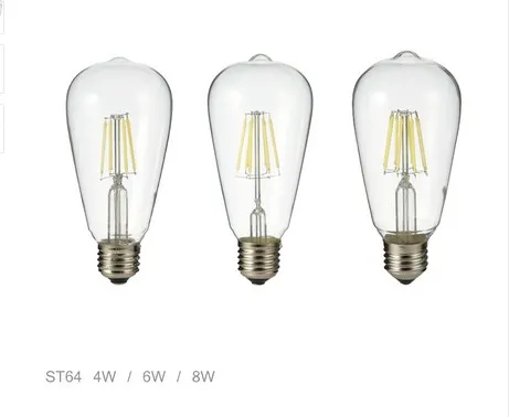 E27 ST64 LED-Lampen Vintage LED-Filamentbirne Retro-Lichter 2W 4W 6W 8W warmweiß AC110-240V