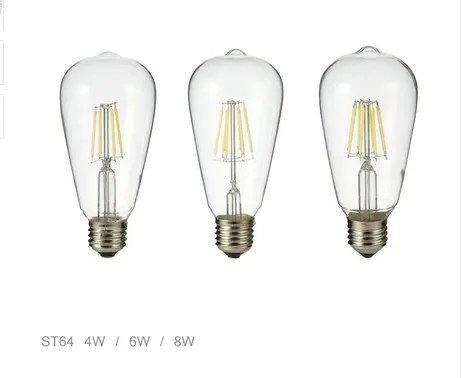 E27 ST64 LED -glödlampor Vintage LED -filamentlampa Retro Lights 2W 4W 6W 8W Varm Vit AC110240V6613656