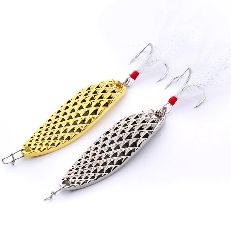 Hot Athificial Metal Spoon Fiske Baits 5g 10g 15g 20g Silver / Guld Spinnerbaits Vib Blades Lure Spinner Bait