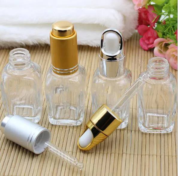 30ml Clear Dropper Bottle Transparent PIpette Dropper Cosmetic square Vial Sample Display Container100pcs by fedex dhl