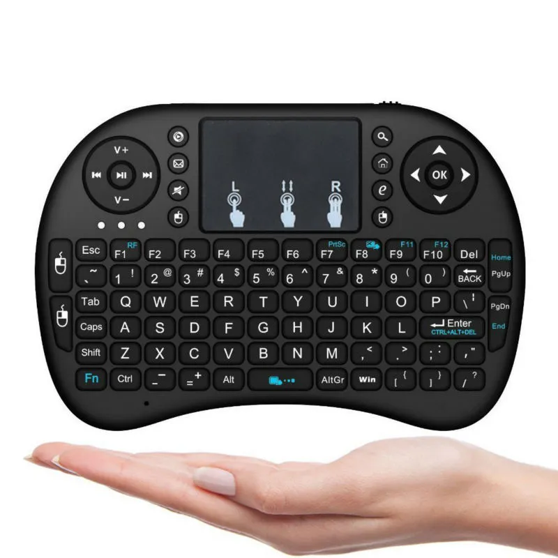 Mini teclado inalámbrico RII i8 2.4Ghz El teclado de aire del mouse Touchpad para el control remoto para la caja Android TV Tableta de juego 3D PC