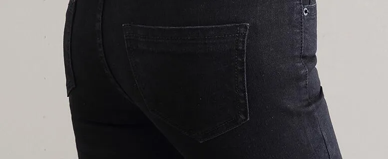 bel regalo Il nuovissimo jeans da donna a vita alta nero femminile nove punti flash nappa stretch pantaloni a soffietto in denim sottile JW055 Womens Jean