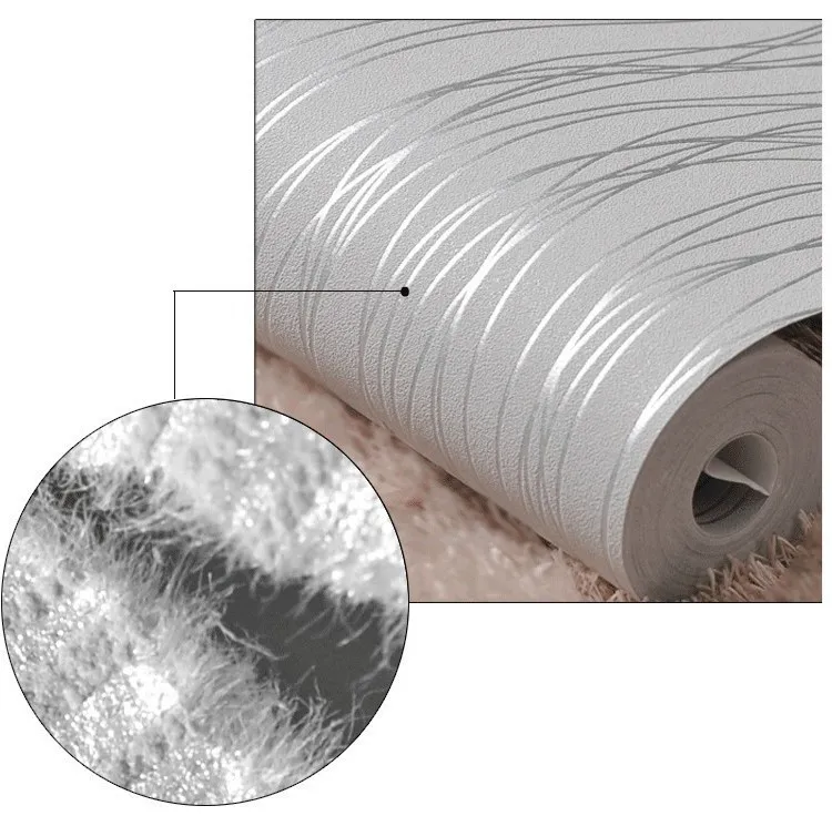 Hurtownie-włóknina moda cienkie flokowanie pionowe paski tapety do salonu sofa tło ściany domowe tapety 3D szare srebro