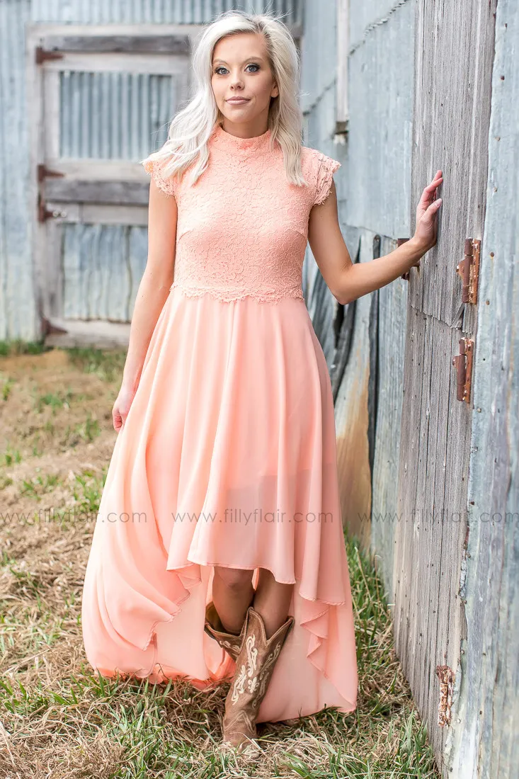 Light Peach Lace Bridesmaid Dress A-Line High Neck Hi-Lo Chiffon for  Country Wedding from Dhgate Bridesmaid Dress - price 87.97