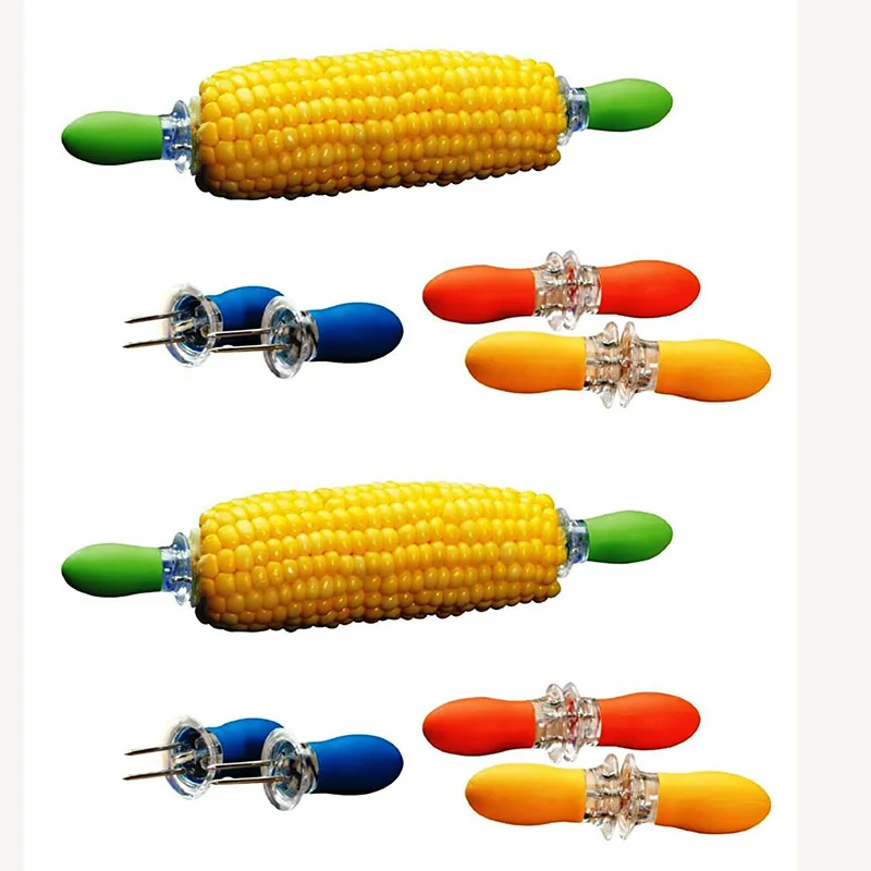 Corn cob holders fruit forks BBQ skewers stainless steel corns picks potato spike good grip nonslip party fondue buffet fountain a5190383