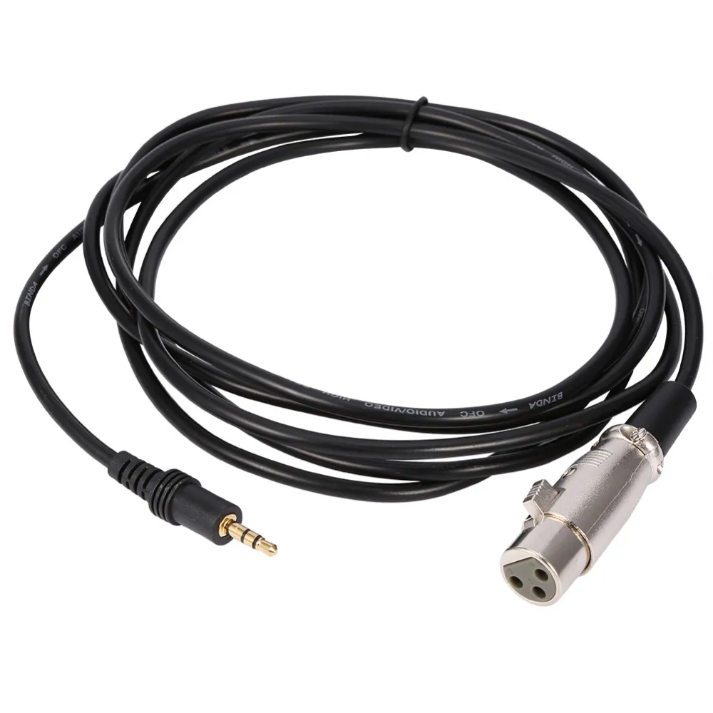 Freeshipping 5pcs/lot Microphone Cable 10FT 3 Pin XLR Connector Female to 1/8" male Stereo Jack Microphone Audio Cord Cable