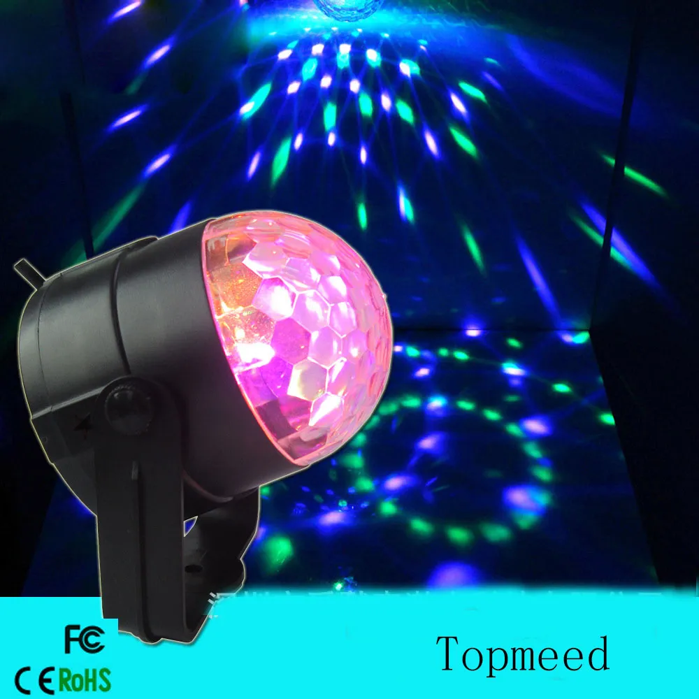 Mini RGB LED Crystal Magic Ball Etap Efekt Lampa oświetlenia Party Disco Club DJ Bar Light Pokaż 100-240V US Plug