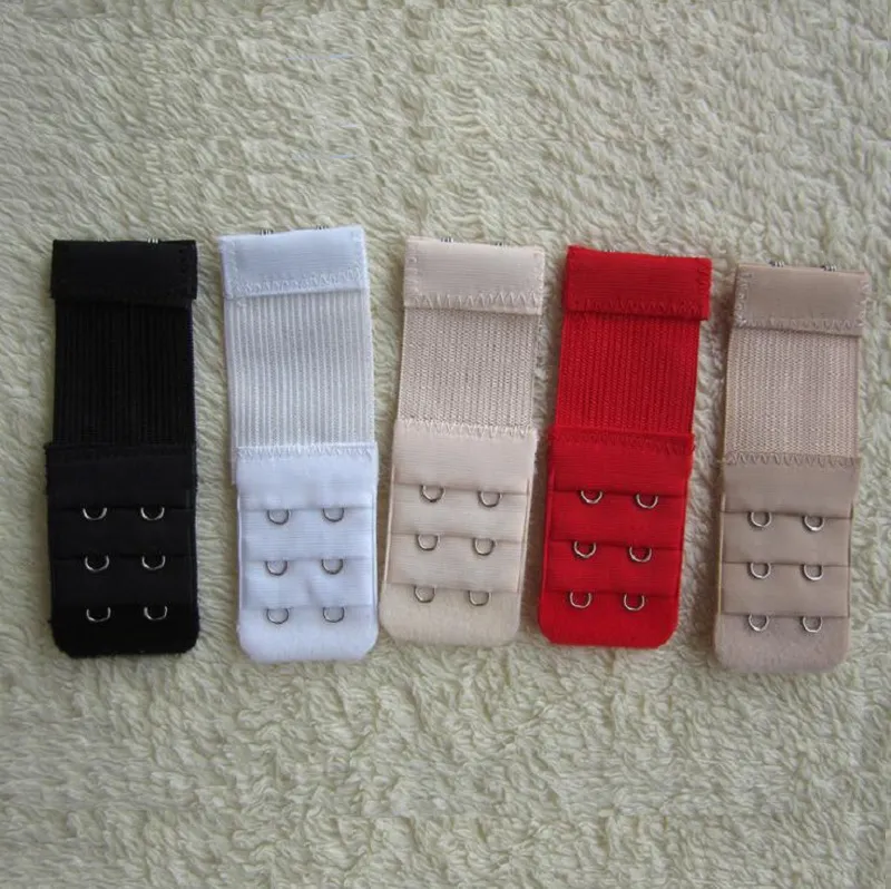 Ladies elastic 2 Hooks Bra Strap Extender clip perfect ADJUSTABLE BELT buckle white black red etc