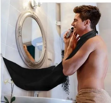 Yeni Moda Adam Banyo Sakal Önlüğü Yüksek Dereceli Su Geçirmez Polyester Ipek Kumaş Sakal Bakım Düzeltici Saç Tıraş Önlük 120 * 80 cm
