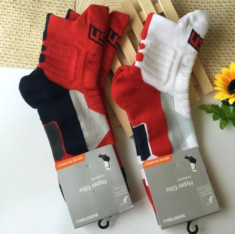 MOMOLEAF USA Professional Elite Basketball Chaussettes Hommes Serviette Bas Épaississement Chaussettes Football Course À Pied Cyclisme Randonnée Football Sport Chaussette