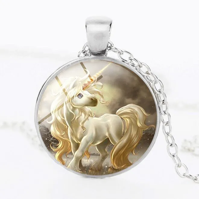 Miglior regalo Gioielli unicorno ciondolo gemma collana catena maglione accessori WFN337 con catena ordine della miscela 20 pezzi molto