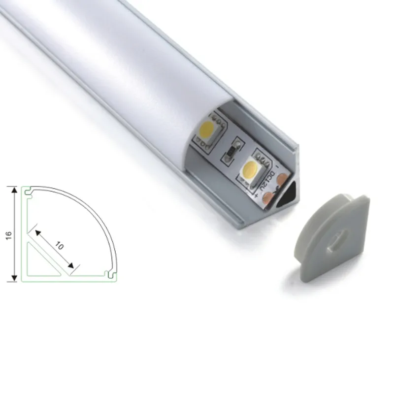 10 x 2M Zestawy / partia V kształt profilu aluminiowa LED 60 stopni belki rogu aluminiowy profil obudowy LED do LED Lights Lights