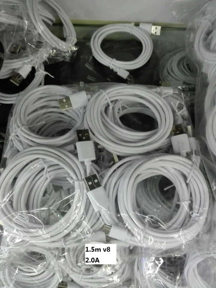1m 1,5m 2m 3m 2.0a OD3.5 Micro USB-datum Laddare Synkronisera Kabel för smart telefon Svart Vit 100st / 