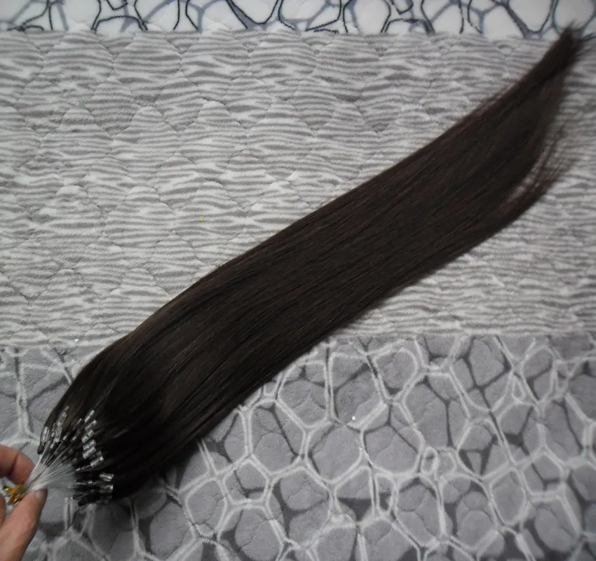 Micro hair extensions brazilian Straight hair Micro bead extensions 100g Darkest Brown Micro link human hair extensions 100s