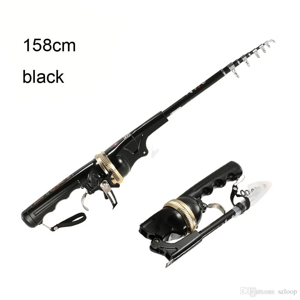 Biegun Combo Włókno szklane Wędkarstwo Rękarka Przynęta Fishing Spinning Rod Linia 133/158 cm Składany teleskopowy Hurtownie 2508081