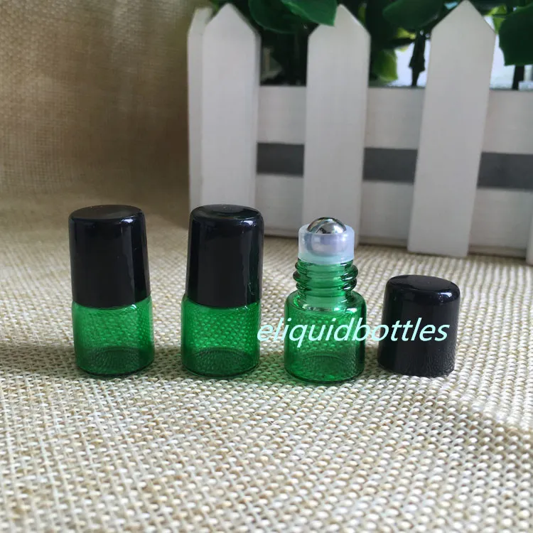 Metallrollerkugeln – 1 ml, grün, nachfüllbare Aromatherapie-ätherische Öle, Roll-On-Flaschen, 1 ml, bunte Mini-Glasflaschen