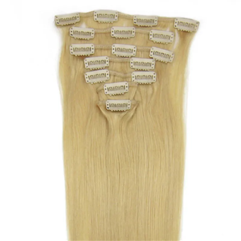 Clip In Hair Extensions 70g to 100g Human Hair Extensions Clip In #24 Clip On Hair Extensions Fast Shipping