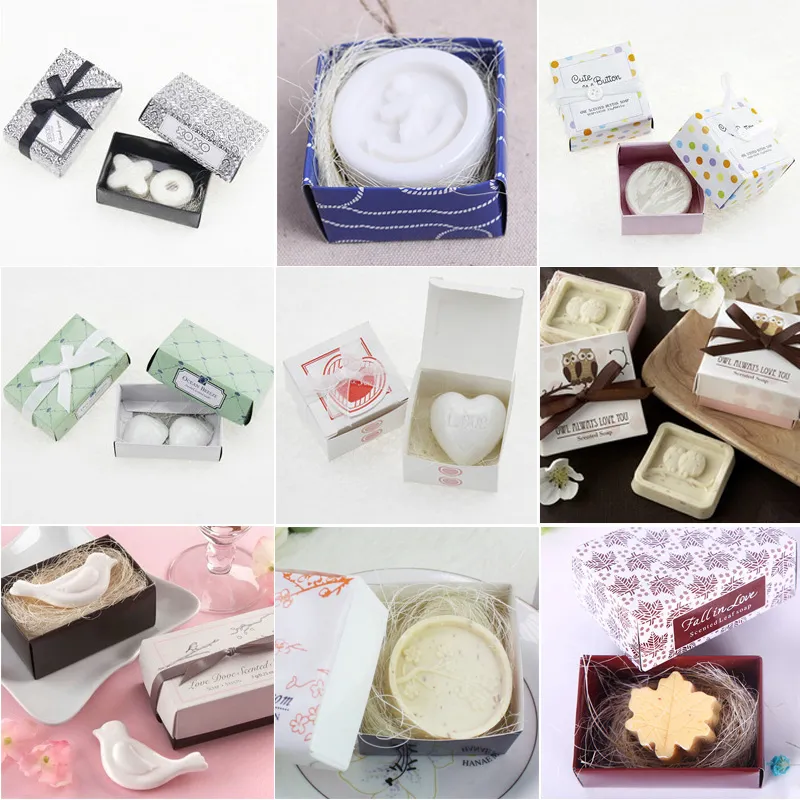 10pcs Soap Wedding Favors with Gift box Baby Shower Christmas Party Gift Anchor/ Button/ Shell/ Dove/ Maple Leaf