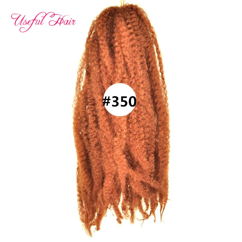 30Strands / pcs 18 بوصة الأفرو غريب مجعد الشعر التمديد الاصطناعية الكروشيه الضفائر kanekalon تجديل الشعر لأسود النساء مارلي تويست