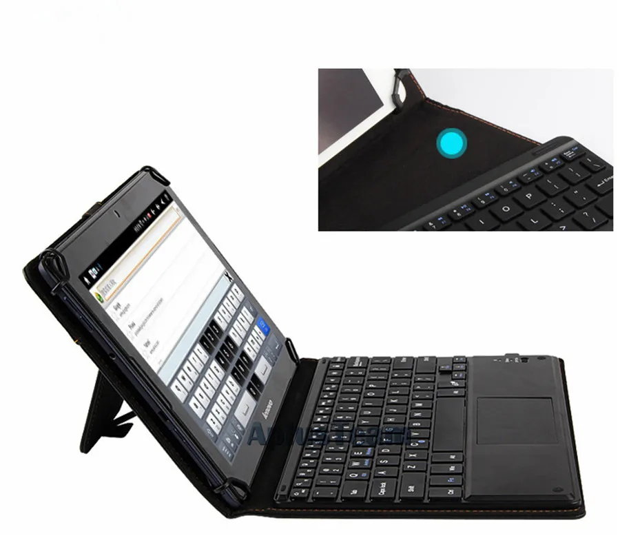 Bluetooth 3.0 Teclado Estojo De Couro Com Painel De Toque para Android Windows Ios Tablet PC Caso Capa 7 8 9 