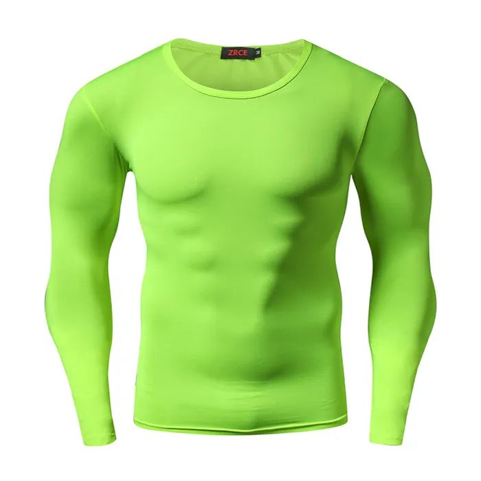 Camicia a compressione Fitness Abbigliamento sportivo Solid Crossfit Bodybuilding Maniche