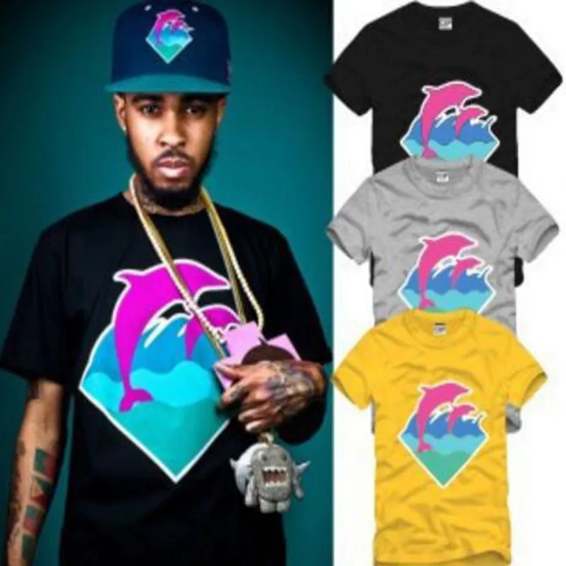 Новая повседневная мужская модная одежда, футболки с розовым дельфином для мужчин, футболки в стиле хип-хоп, оптовая продажа, S-3XL, бесплатная доставка