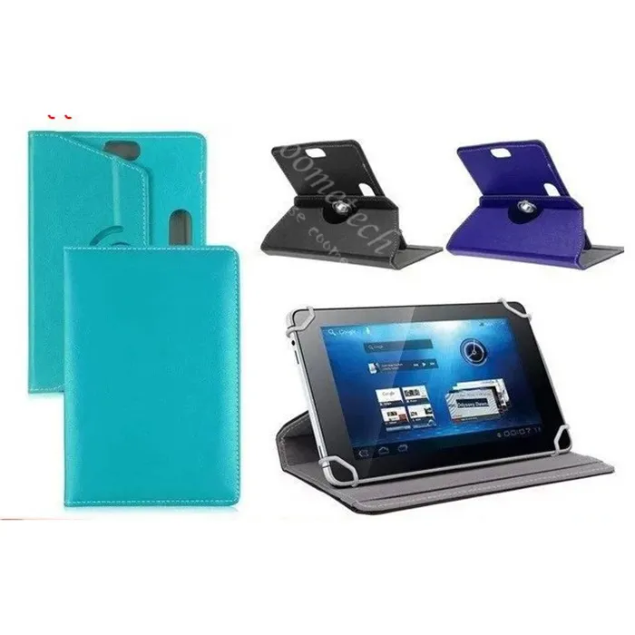 Uniwersalny 360 stopni Rotacja Tablet PU Leather Case Stand Powrót Pokrywa dla 7-9 cala Fold Liop Case z budową w klamrach