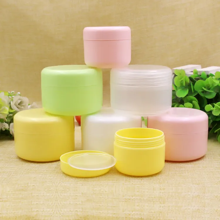 100pcs 10g/20g empty small plastic bottle jars containers with more color for storage,clear cream tin for skin cream nail art