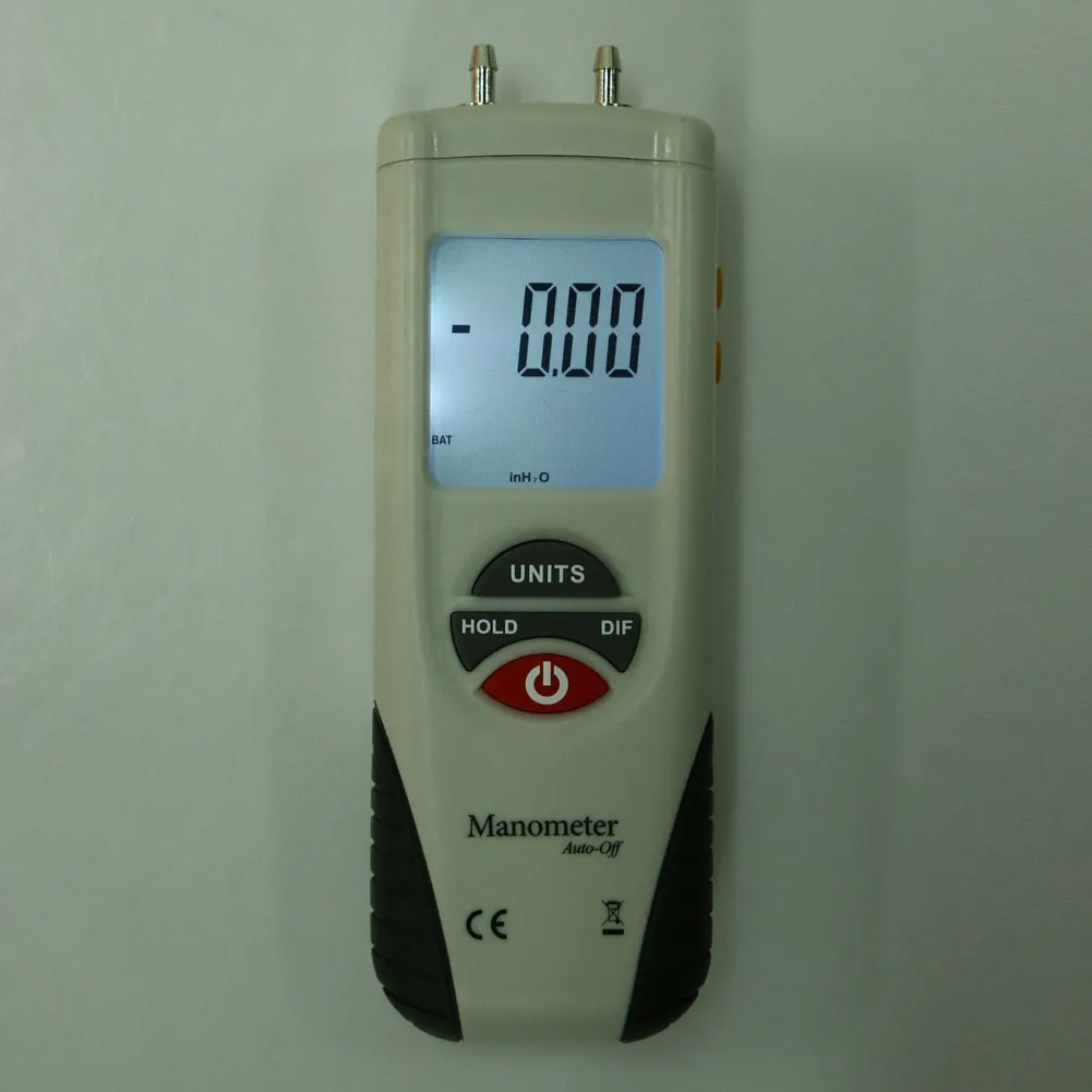 Freeshipping LCD Digital Manometer Différentiel Air Pressure Meter Jauge 2Psi 13.79Kpa Testeur Outils 11 Échelles Sélectionnables Unités