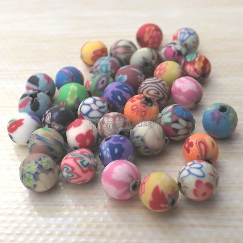 Hohe Qualität 6mm Runde Polymer Clay Perlen Für Schmuck DIY Mixed Kostenloser Versand 1000 stücke Großhandel