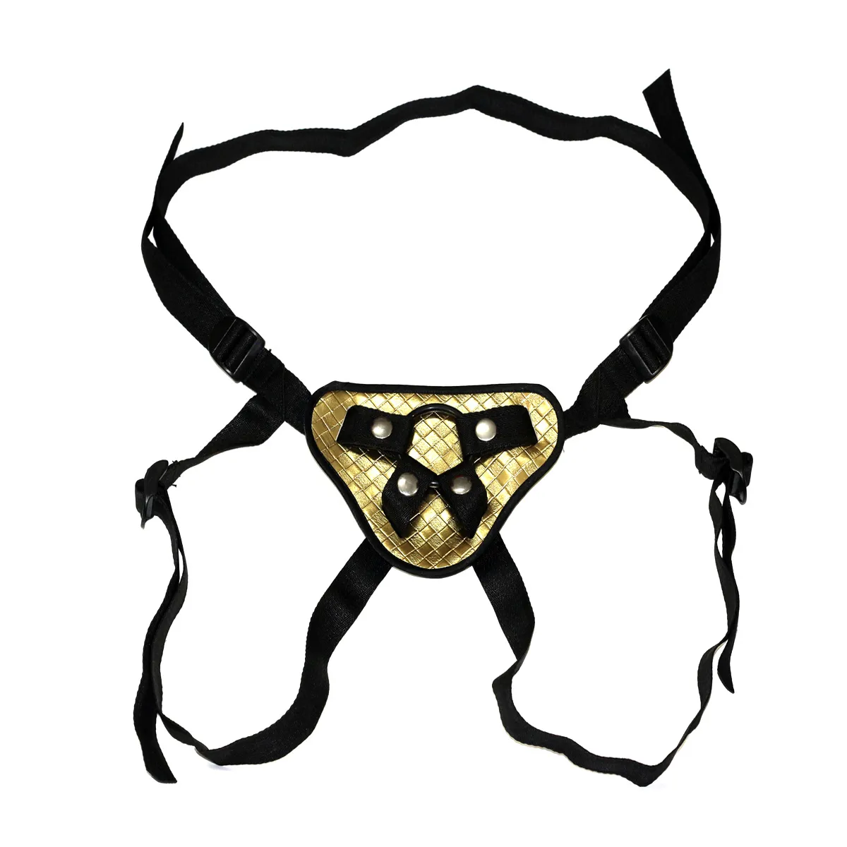 Golden Pu Leather Fantasy Realistic Strap on Harness for Women Men med tre olika storlekar Dildo Strapon för par4936005