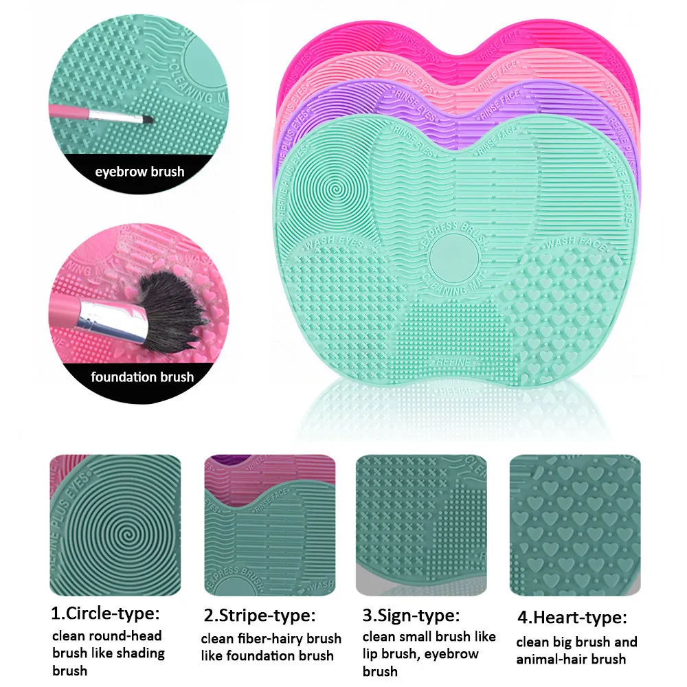 Borstrengöring Mat Makeup Verktyg Tvättkudde Cleaner Kosmetika Tillbehör Easy Wash Multi-Colors Gratis Ship 