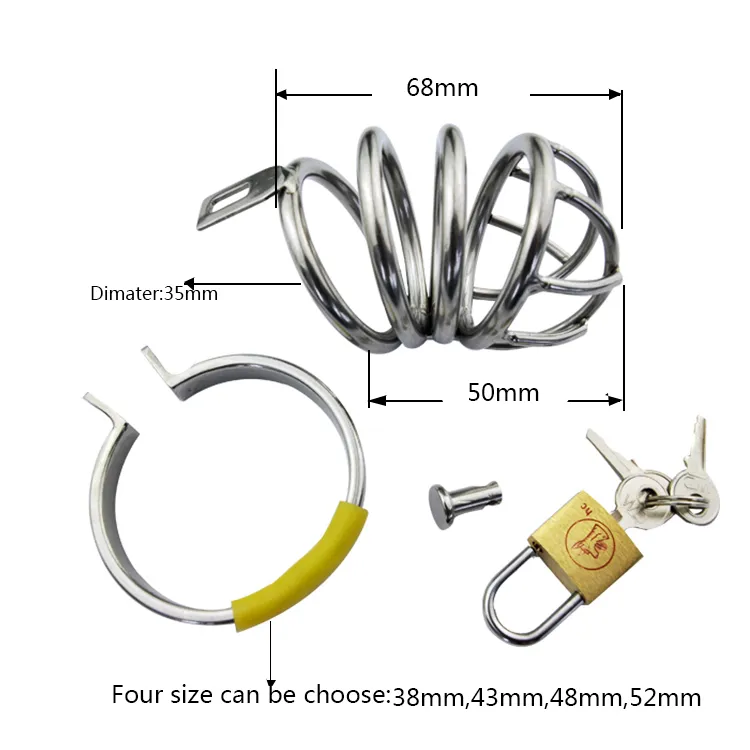 Rvs Apparaten Standaard Metalen Kooi Vergrendeling Riem Terughoudendheid Kit met Scharnierende Ring Speeltjes voor Mannen CC0044376676