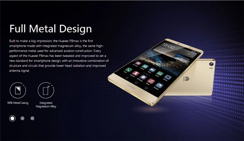 Huawei P8 Max 4G LTE Smartphone, 6.8 Display, Kirin 935 Octa