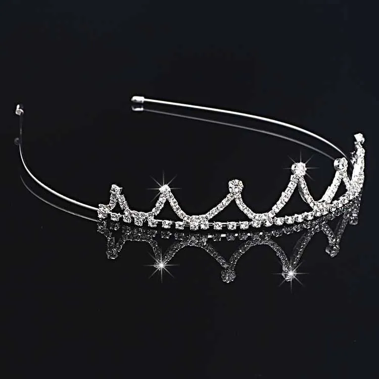 Flickor kronor med strass bröllop smycken brudhuvudstycken födelsedagsfest prestanda tävling crystal tiaras bröllop tillbehör #bw-t030