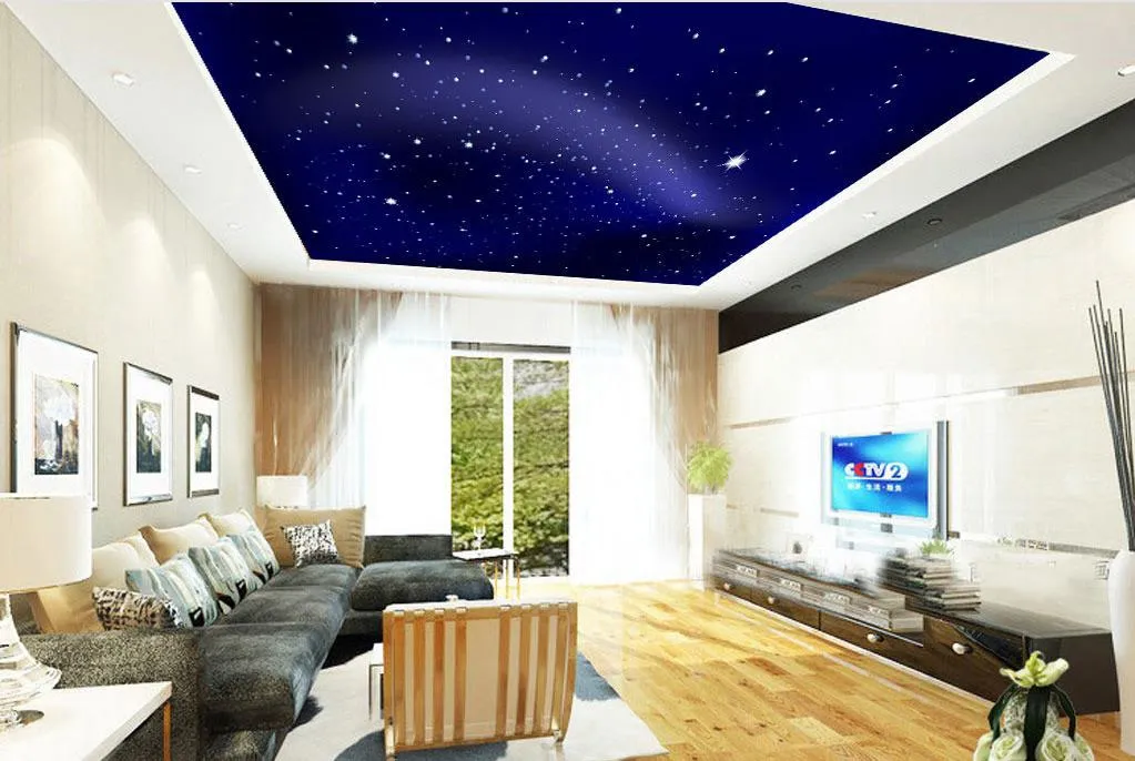 Personalizar cualquier tamaño Stereo Meteor Skytight Ceiling Wallpaper mural 3d fondos de pantalla 3d papeles de pared para el telón de fondo de la televisión